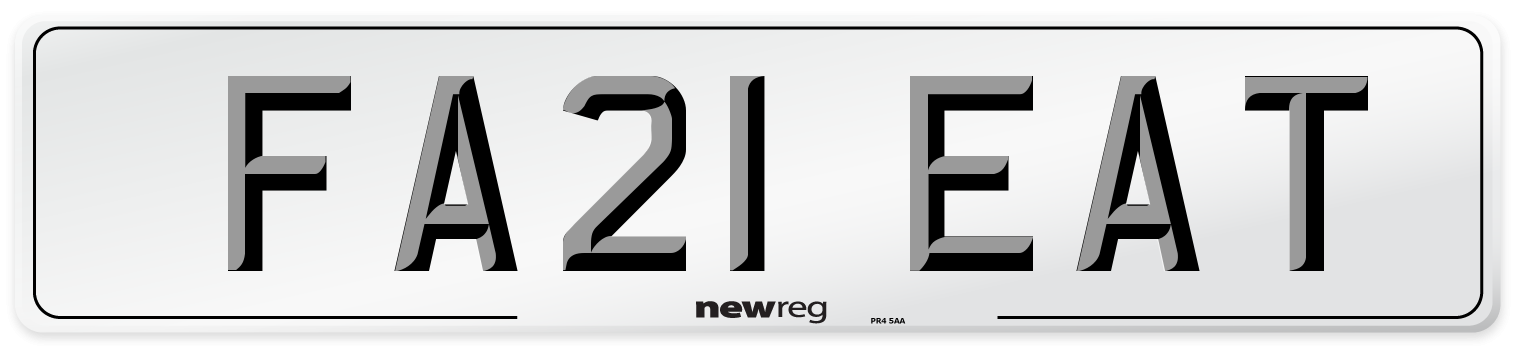 FA21 EAT Number Plate from New Reg